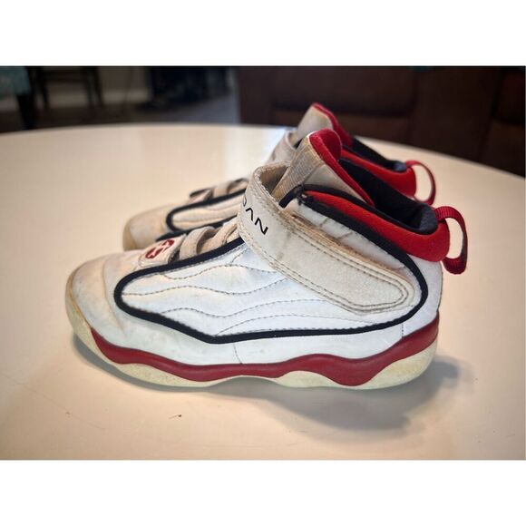 Jordan Toddler Size 10C Pro Strong Sneakers White Black Red Sporty Basketball - Picture 6 of 13